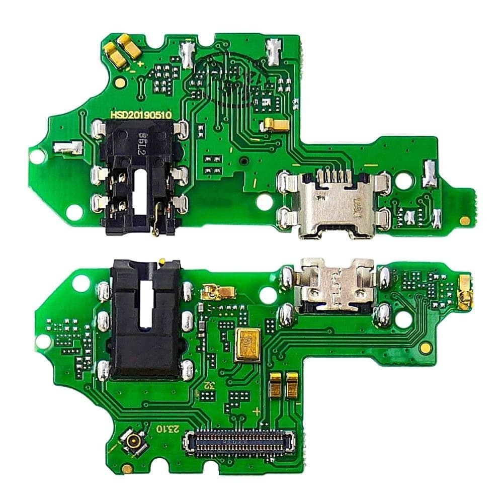 Плата зарядки Huawei P Smart (2019), POT-LX1, POT-LX1AF, POT-LX1RU, POT-LX2J, POT-LX3, шлейф коннектора зарядки, коннектора наушников, с микрофоном, High Copy
