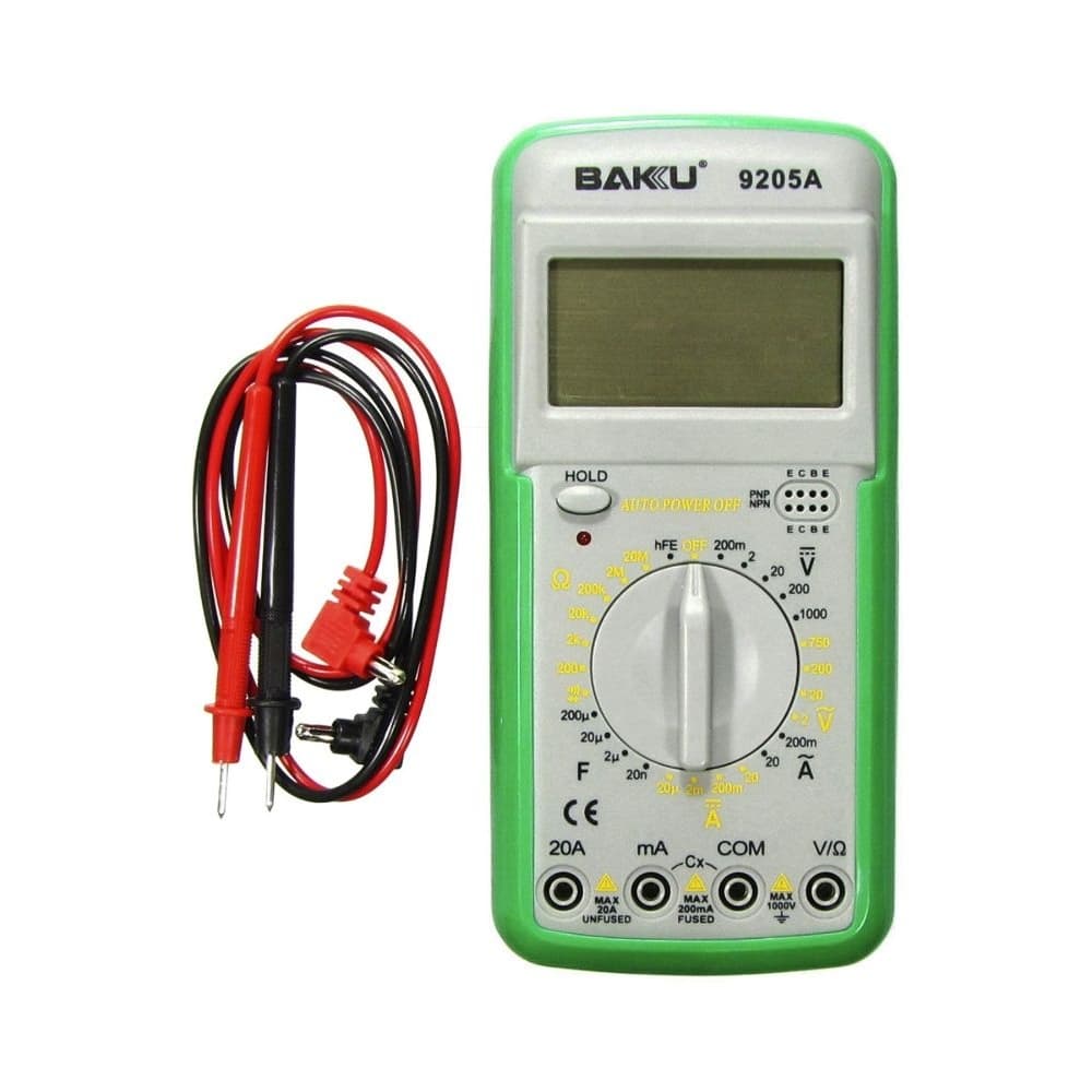 Мультиметр BAKU BK-9205A, цифровой, с функцией автоотключения, ток до 20 А