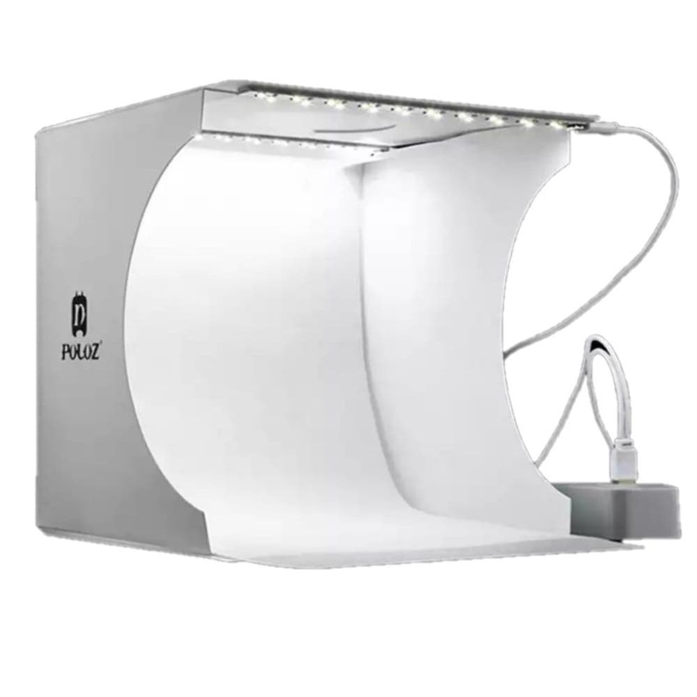 Лайтбокс Puluz PU5022, 24 x 23 x 22 см, в комплекте с 2 LED панелями, белый | лайткуб, фотобокс, фотокуб