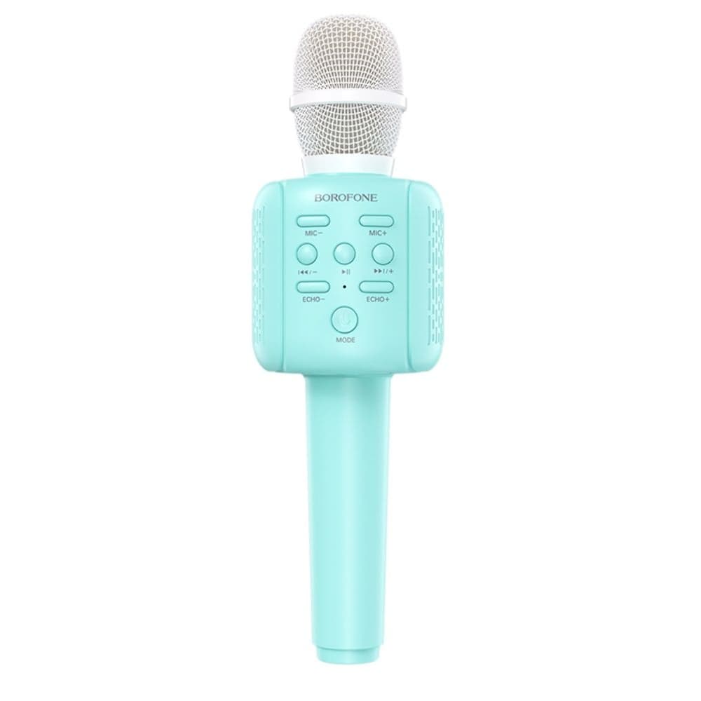 Микрофон караоке Borofone BF1, беспроводный, со встроенной колонкой, бирюзовый