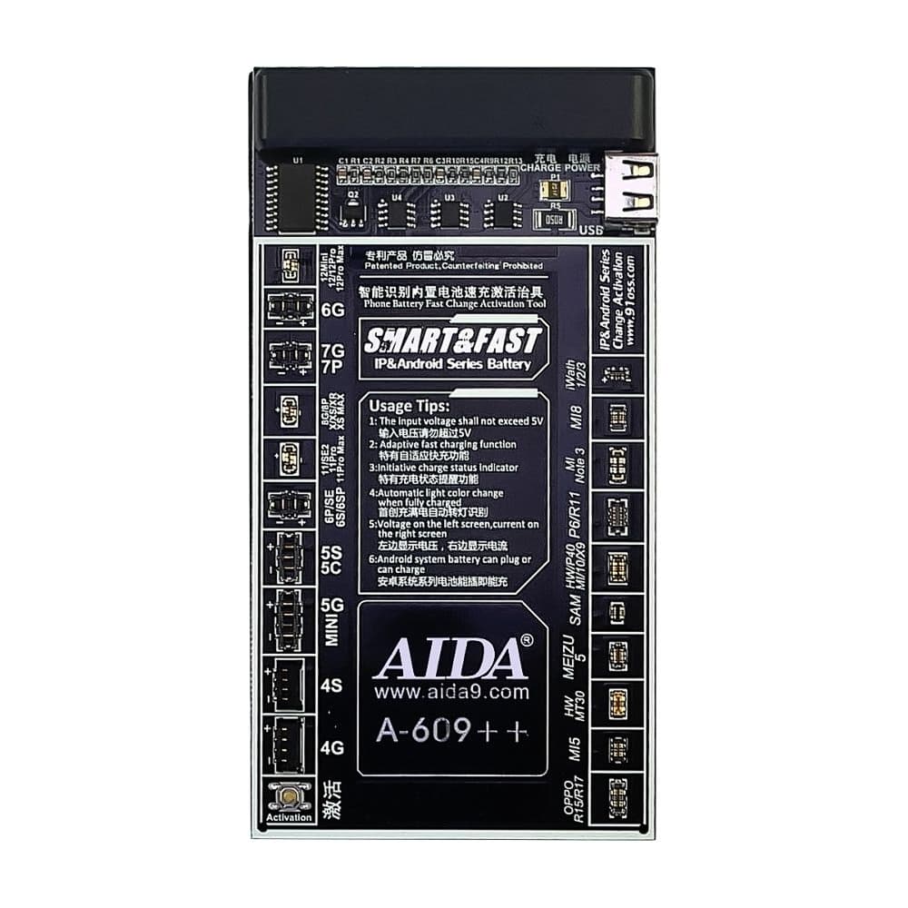      AIDA A-609++  . . (4G -12 Pro Max, HUAWEI, LENOVO, VIVO, MI, ZTE;  microUSB, USB A,  )