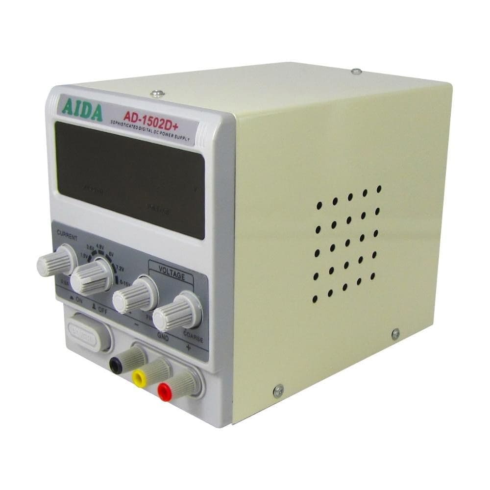 Блок питания AIDA AD-1502D+, 15 В, 2 А, цифровая индикация, RF индикатор, автовосстановление после КЗ