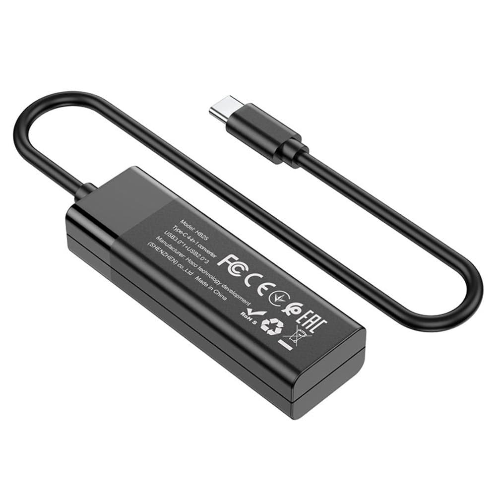  Hoco HB25, 4  1, Type-C  USB 3.0 (F), 3 USB 2.0 (F),  | USB-