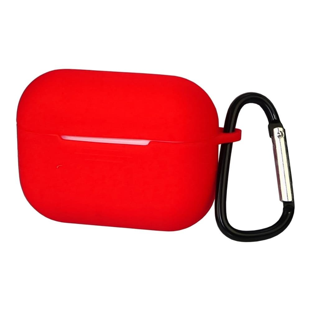 Чехол Apple AirPods 3, силиконовый, с карабином, красный