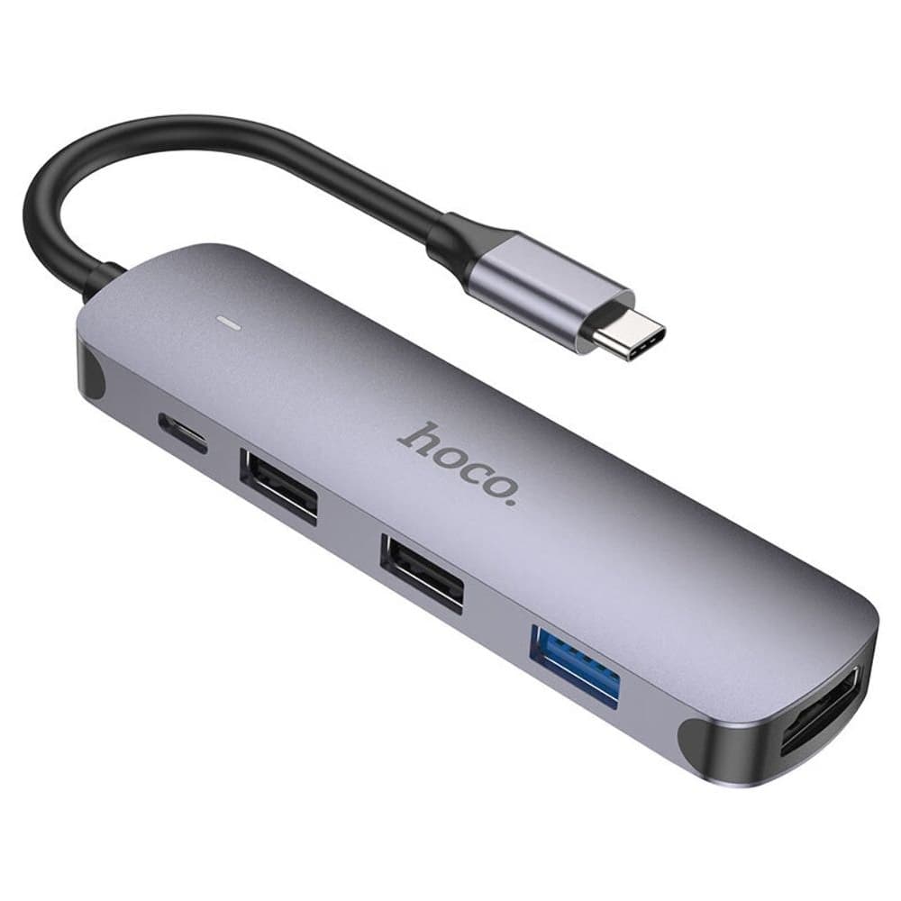  Hoco HB27, Type-C - USB 3.0 (F), 2 USB 2.0 (F), HDMI (F), Type-C (F), Power Delivery (60 ), 13 ,  | USB-
