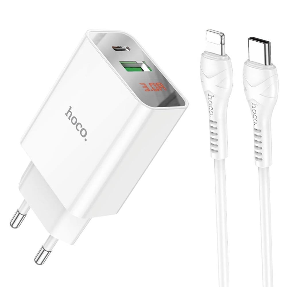    Hoco C100A, Power Delivery (20 ), Quick Charge 3.0, Type-C  Lightning, 