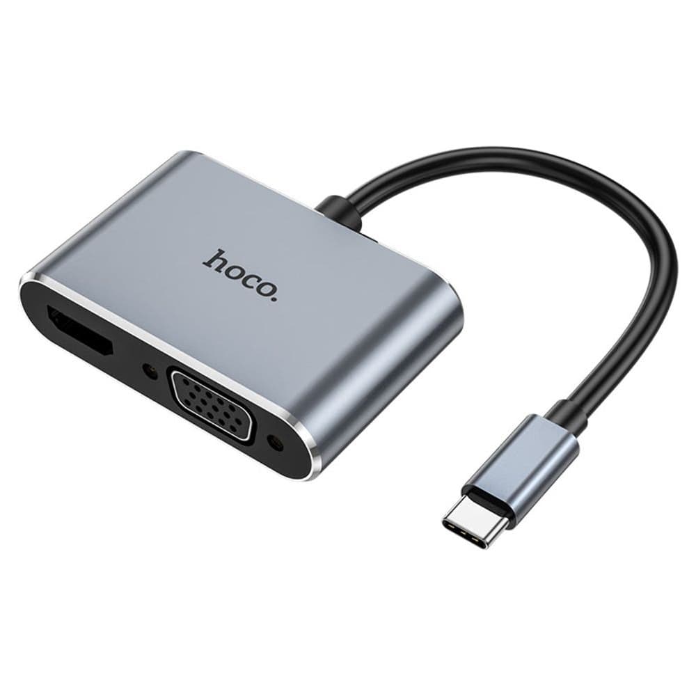   Hoco HB30, 4  1, Type-C  USB 3.0 (F)/ VGA (F)/ Type-C (F), Power Delivery (100 ), 15 , 