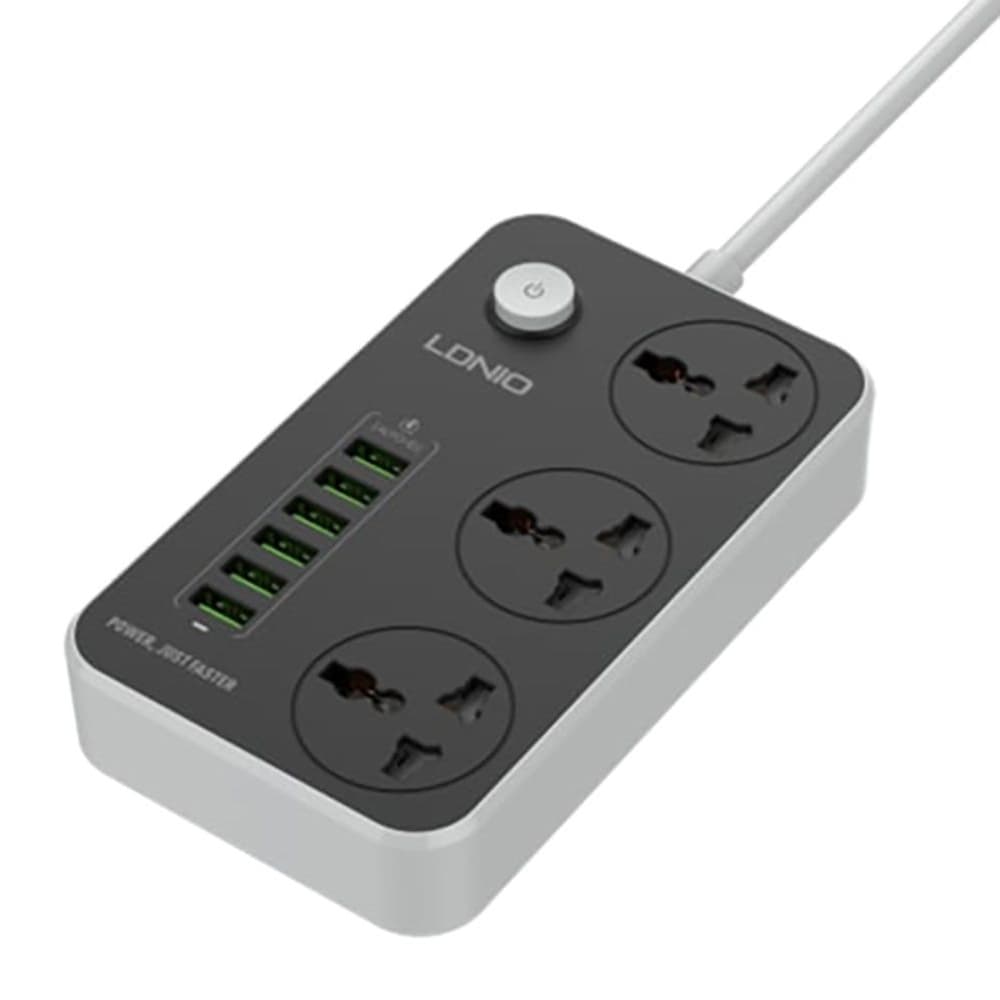 Сетевое зарядное устройство, удлинитель Ldnio SC3604, 6 USB, 3 розетки, 200 см