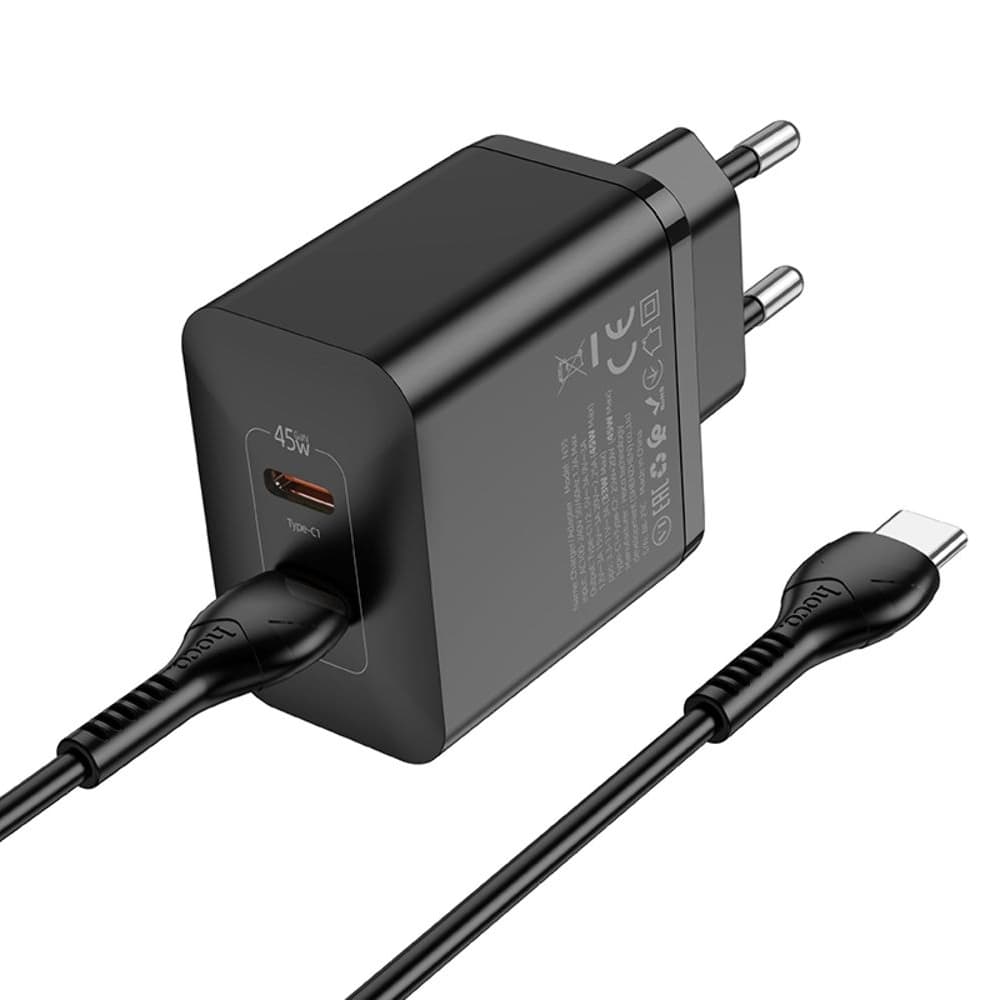    Hoco N35, 2 USB Type-C, Power Delivery (45 ), ,   Type-C  Type-C