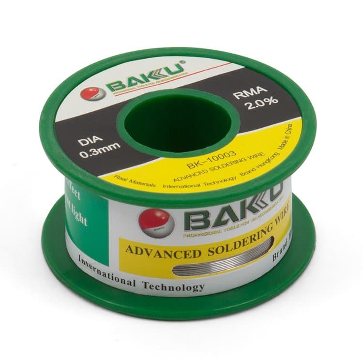 Baku BK-10003 - припой Sn 97%, Ag 0.3%, Cu 0.7%, flux 2%, 0,3 мм, 50 г