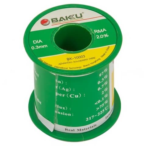 Baku BK-10003 -  Sn 97%, Ag 0.3%, Cu 0.7%, flux 2%, 0,3 , 100 