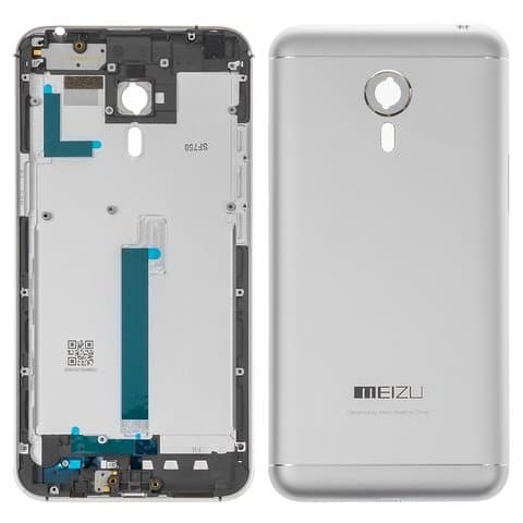 Задняя крышка Meizu MX5, серебристая, Original (PRC) | корпус, панель аккумулятора, АКБ, батареи