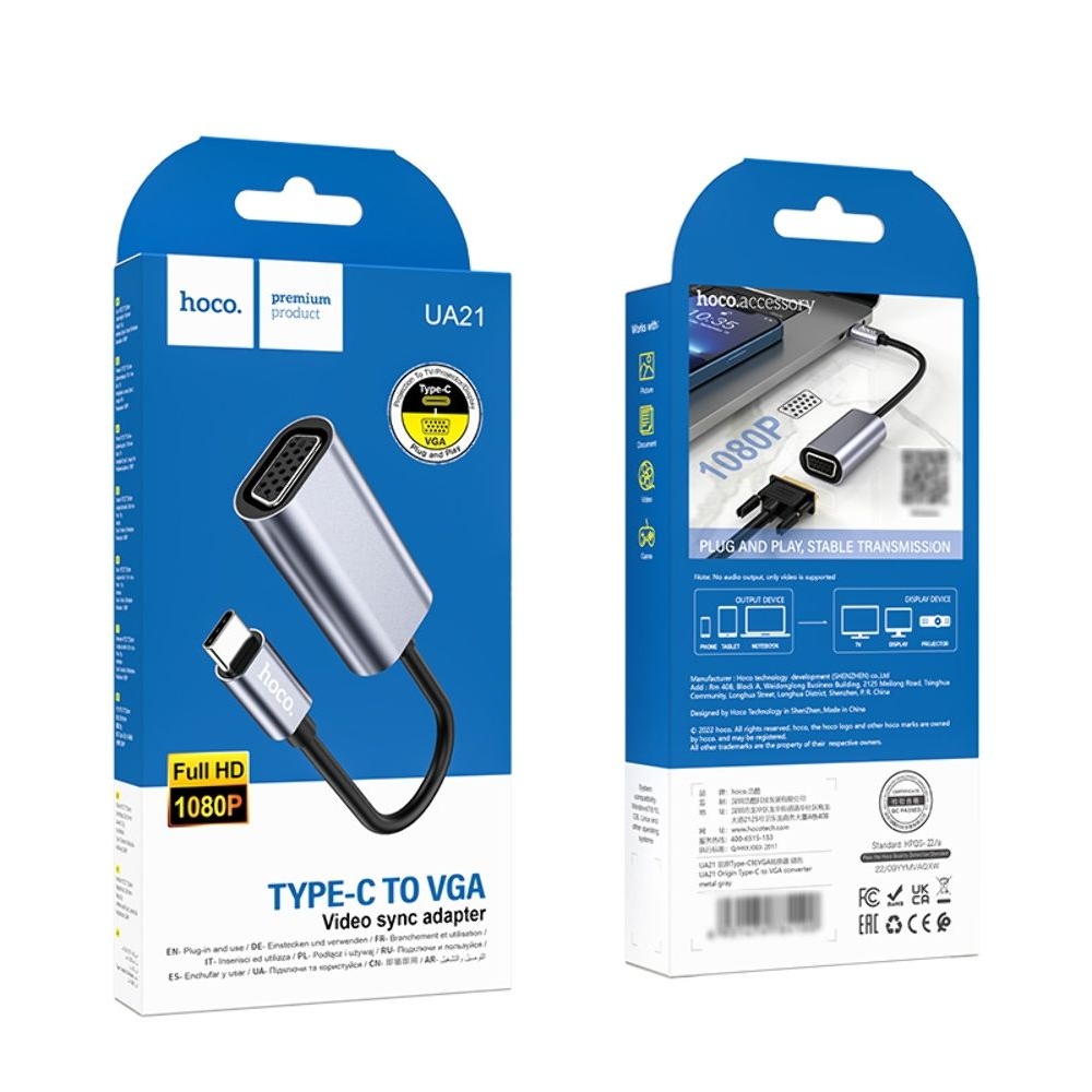  Hoco UA21, Type-C (M)  VGA (F), 13 , 