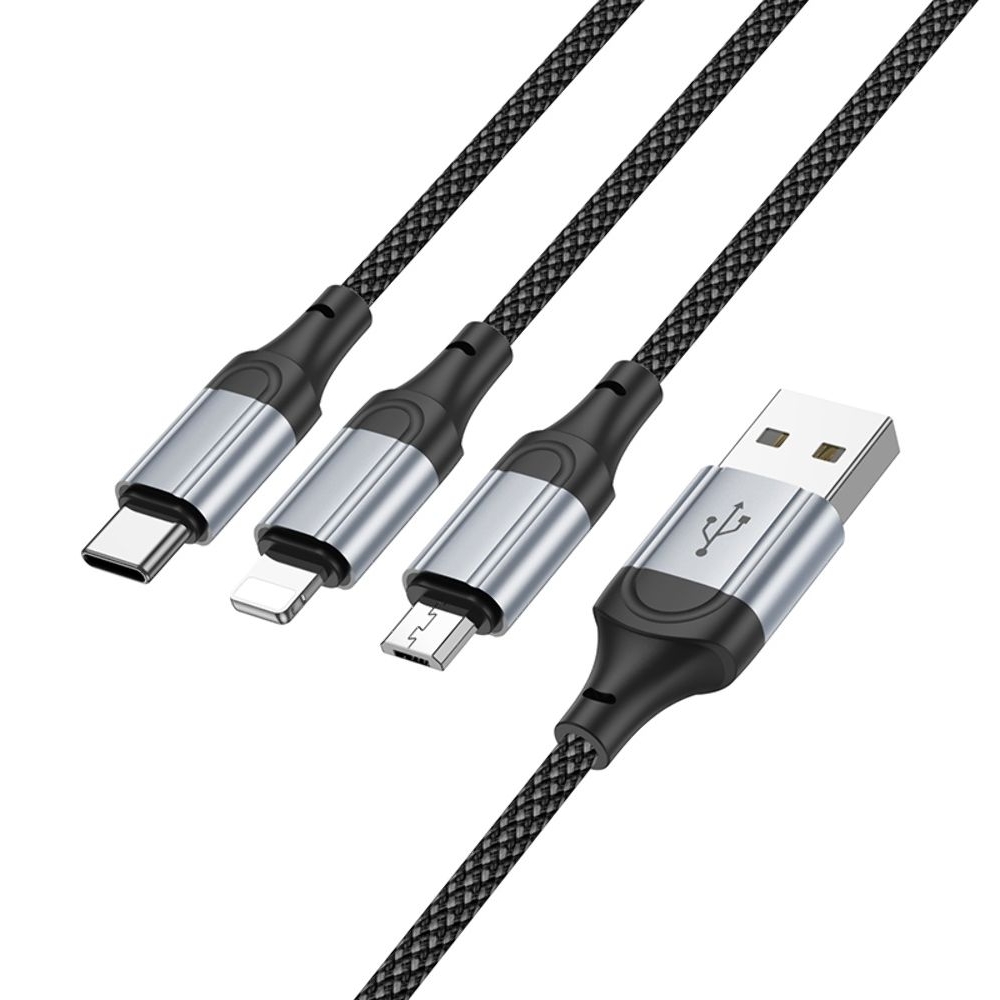 USB- Hoco X102, 3  1, Lightning, Type-C, Micro-USB, 100 , ,   ,    