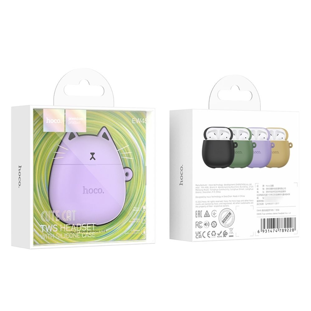    Hoco EW45 TWS Cat Ear lilac cat, 