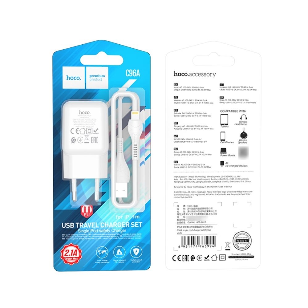    Hoco C96A, USB, ,   USB  Lightning