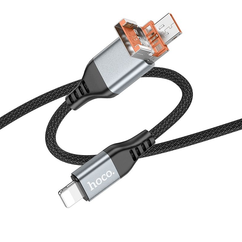  Hoco U128, 2  1, USB/ Type-C  Lightning, 1.2, 