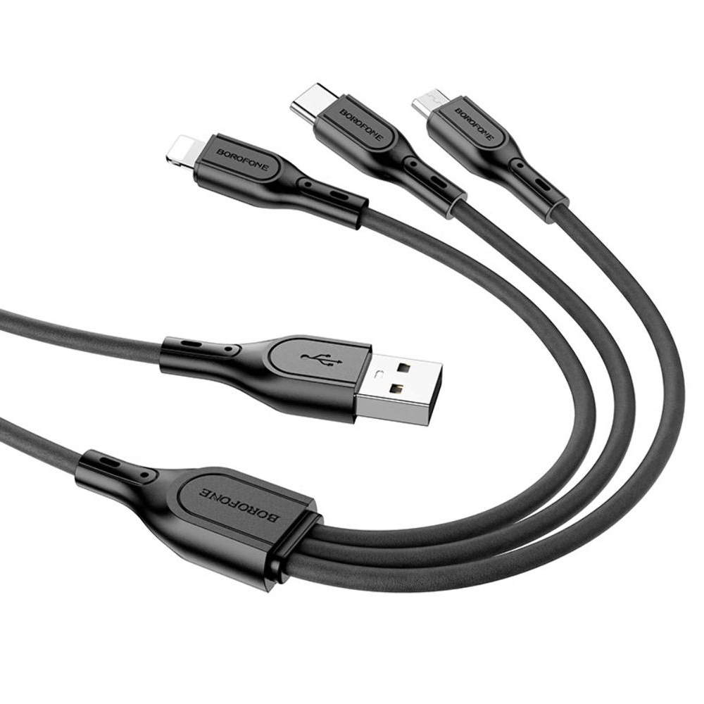  Borofone BX66 31 USB to Type-C/ Lightning/ MicroUSB 1m, 