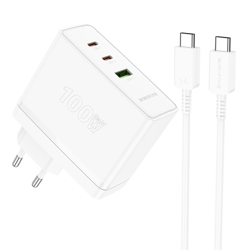    Borofone BN11, 1 USB, 2 Type-C, PowerDelyvery (100 ), ,    Type-C  Type-C