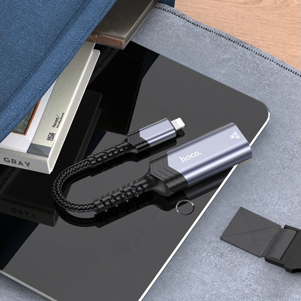   Hoco UA26 100 Mbps Lightning to RJ45 metal, 