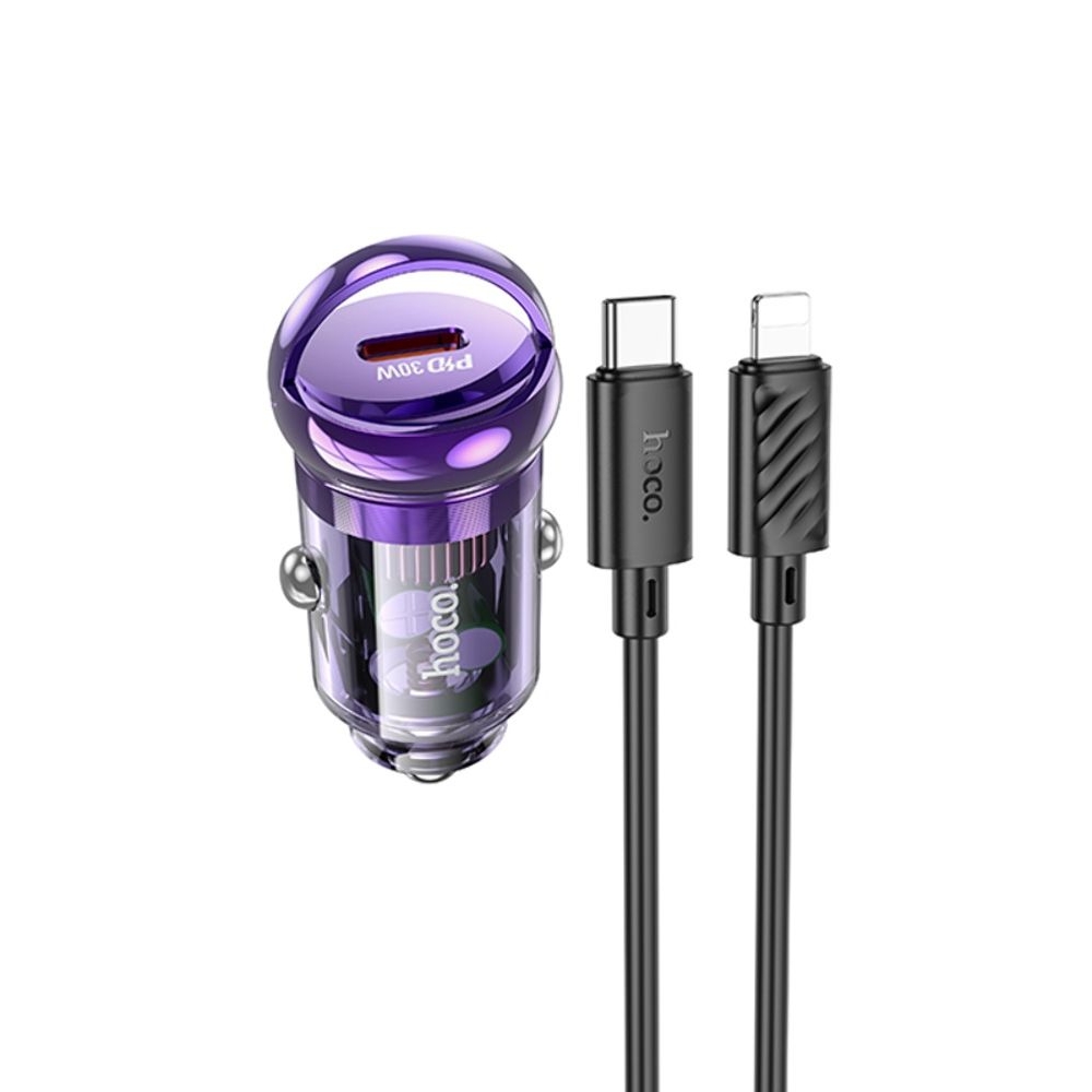   Hoco Z53 Type-C, Power Delivery (30 ), transparent purple +  Type-C  Lightning | ,  