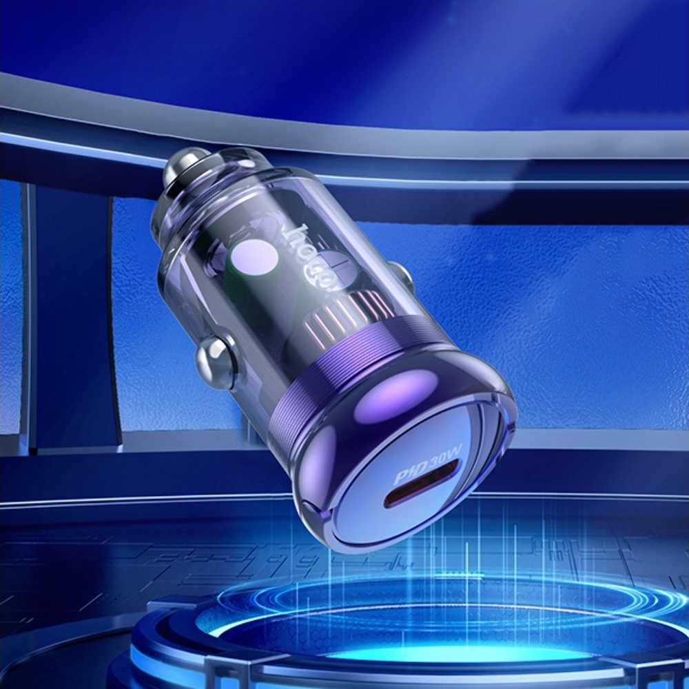    Hoco Z53 Type-C, Power Delivery (30 ), transparent purple +  Type-C  Lightning | ,  