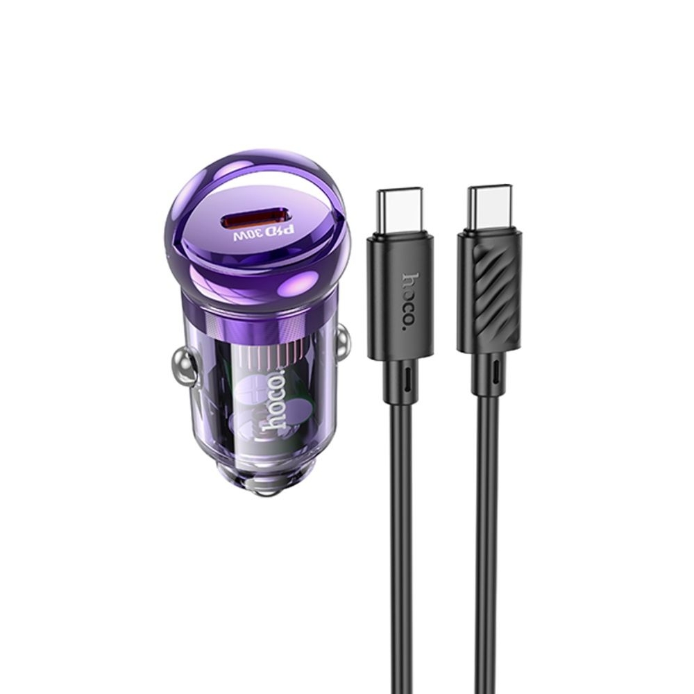    Hoco Z53 Type-C PD 30W transparent purple +  Type-C to Type-C