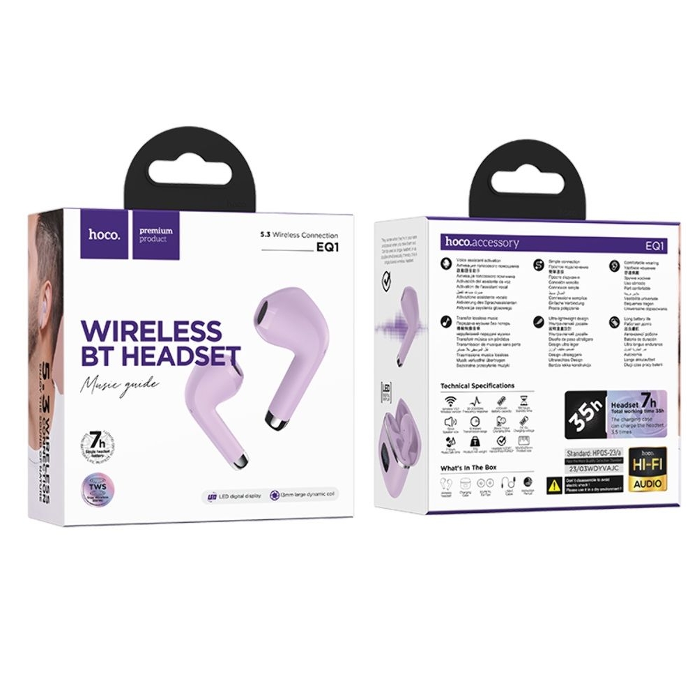    Hoco EQ1 TWS purple
