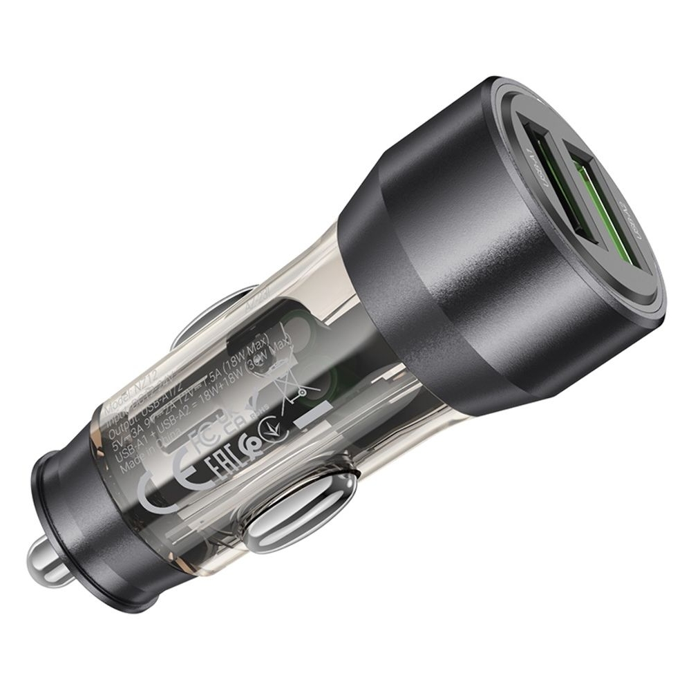    Hoco NZ12 2 USB, Quick Charge, 36W transparent,  | ,  