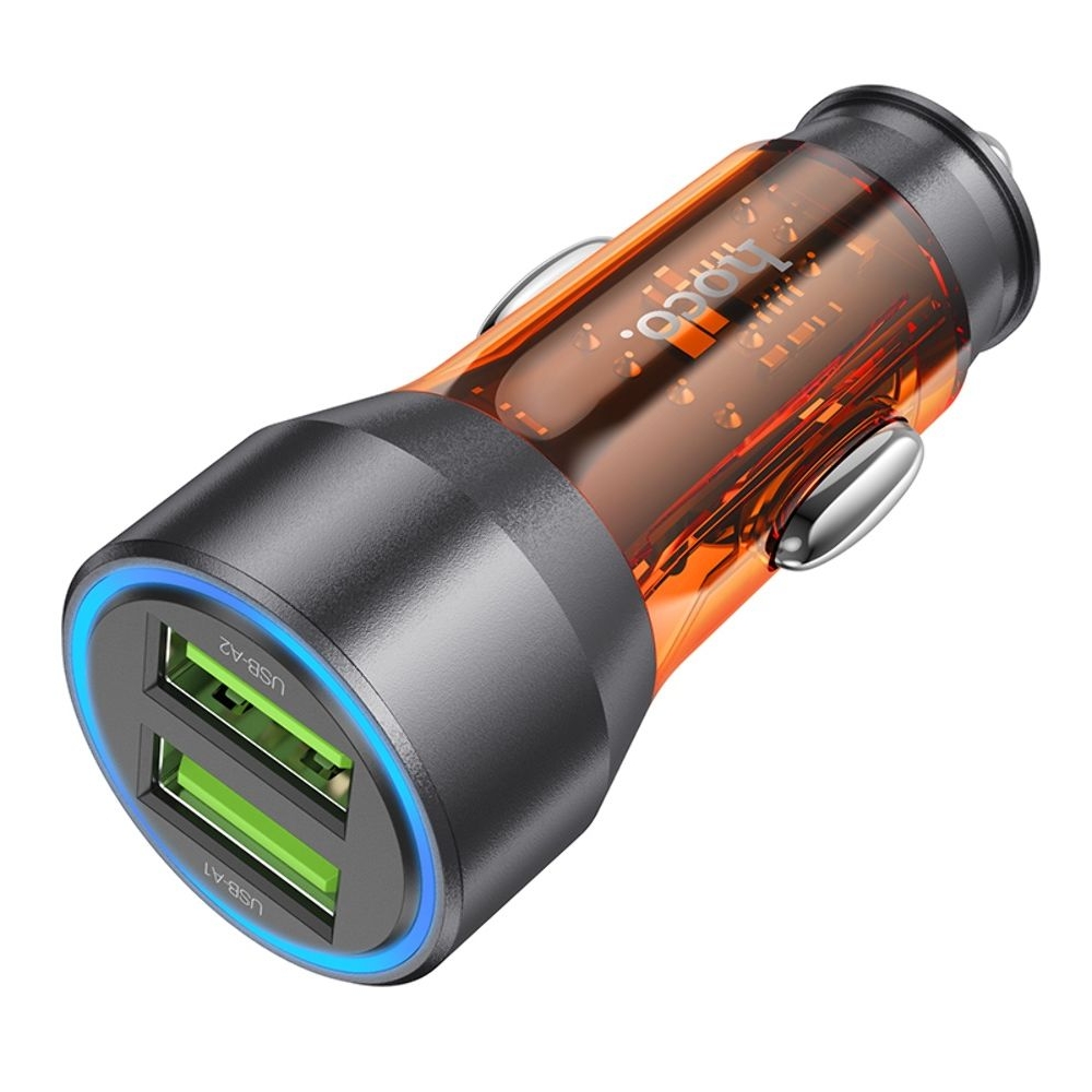    Hoco NZ12 2 USB, Quick Charge, 36W transparent orange | ,  