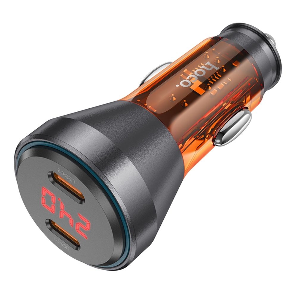    Hoco NZ12C 2 Type-C PD 60W   transparent orange | ,  