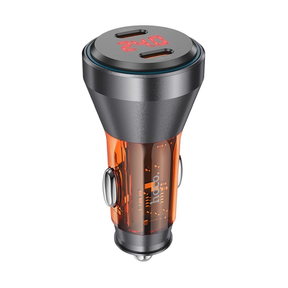    Hoco NZ12C 2 Type-C PD 60W   transparent orange | ,  