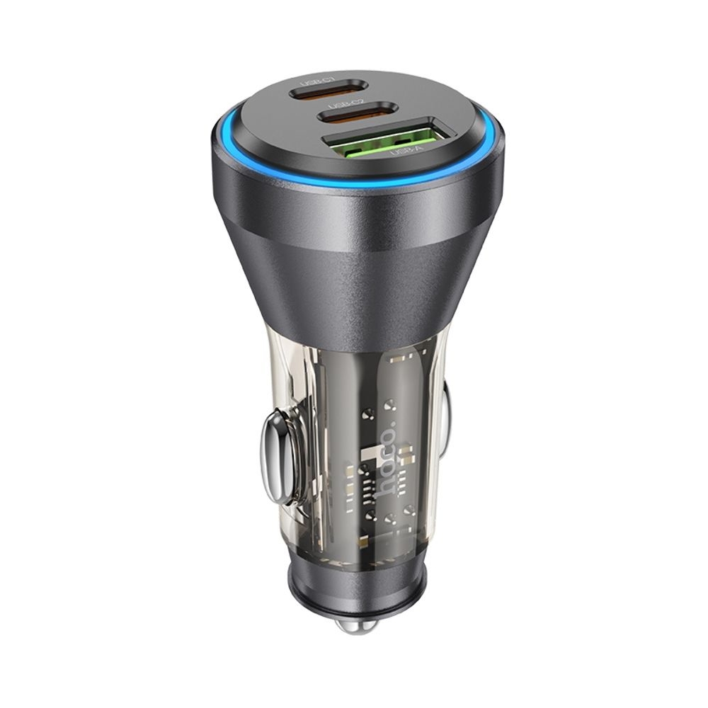    Hoco NZ12D, 1 USB, 2 Type-C, PD 60W transparent,  | ,  