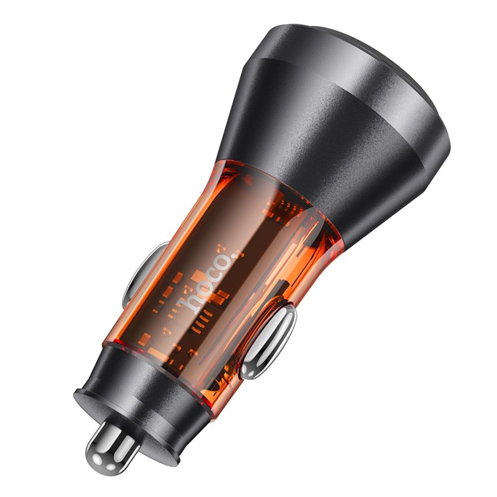    Hoco NZ12D, 1 USB, 2 Type-C, PD 60W transparent orange | ,  
