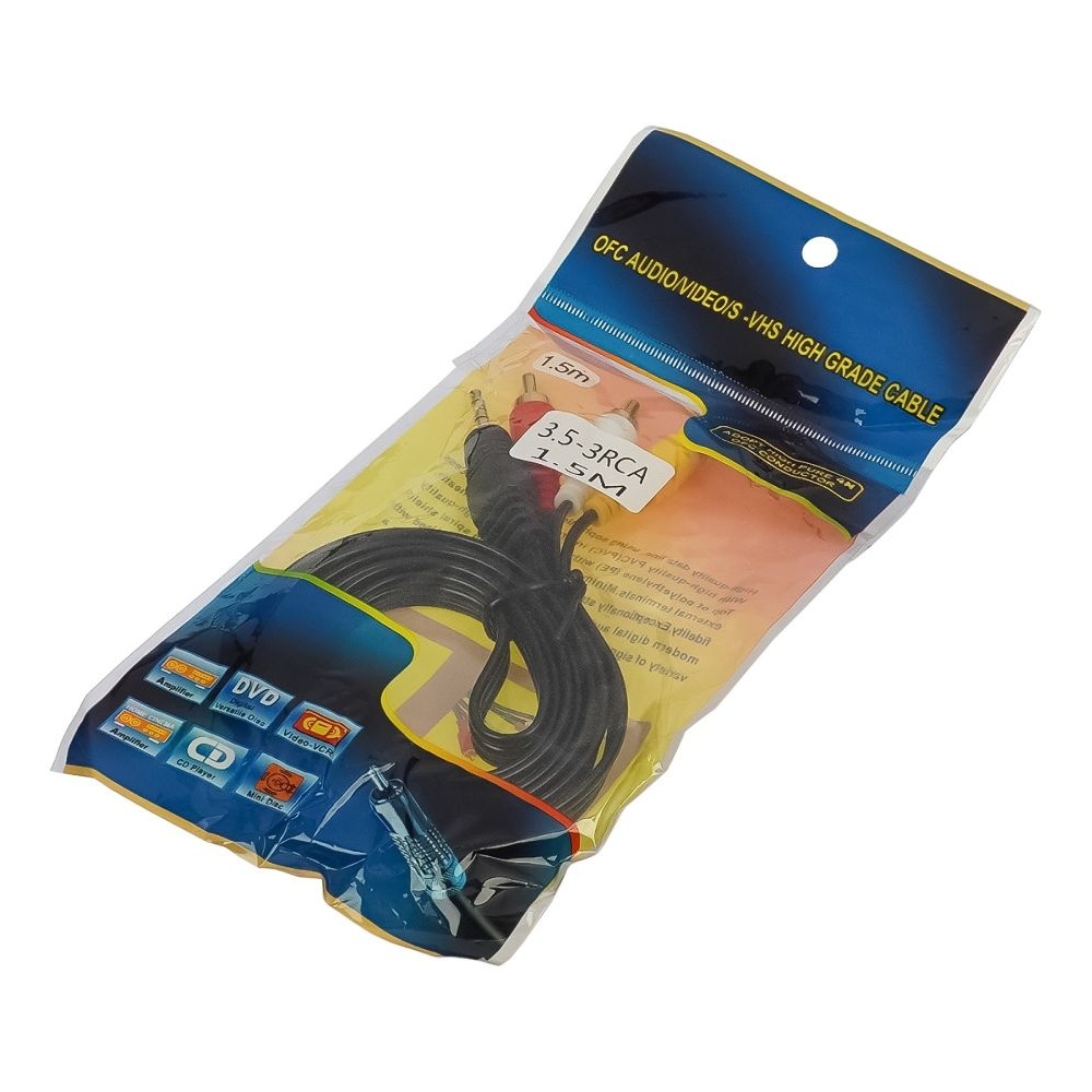   TRS Jack 3.5 to 3RCA 1.5m black