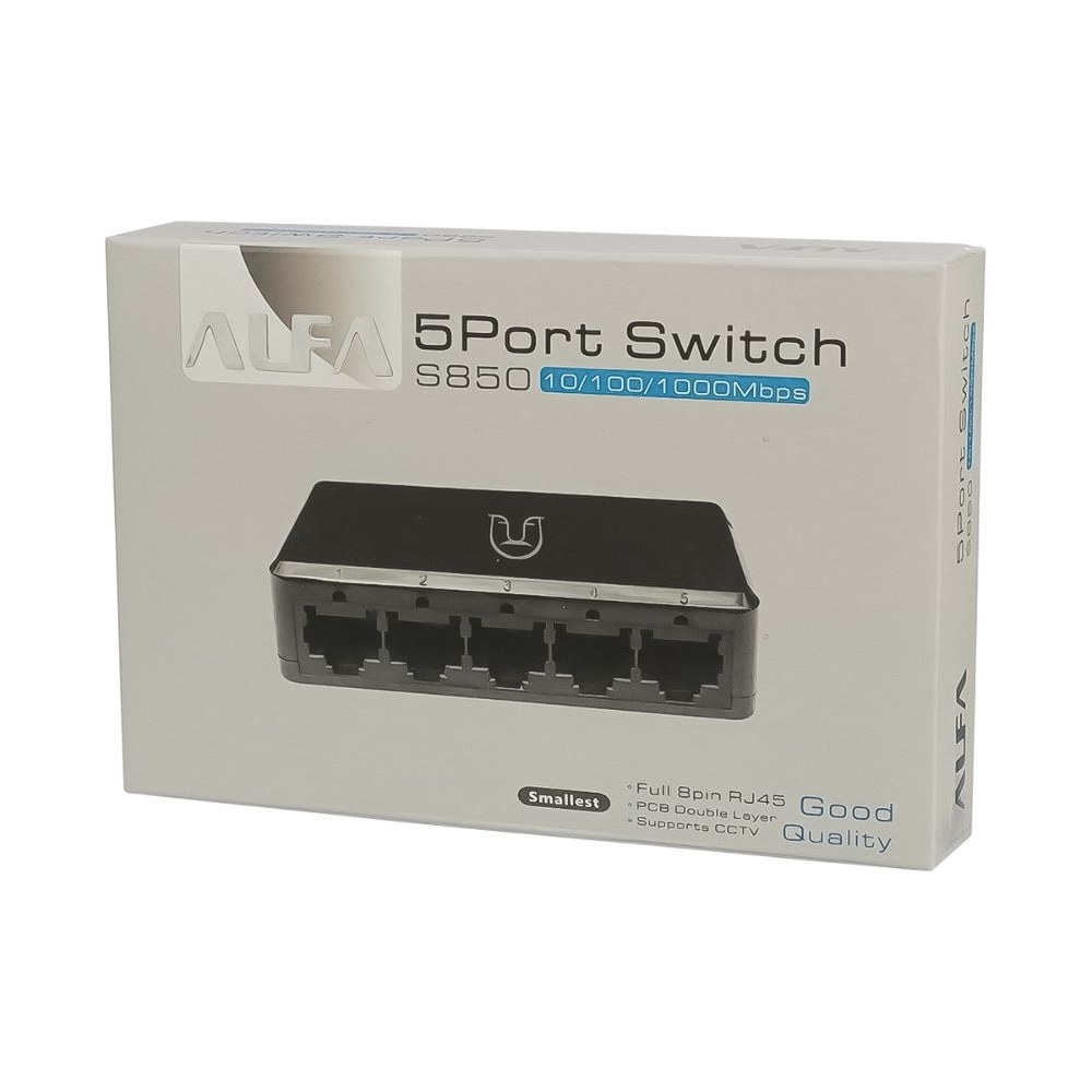 Alfa S850 switch 10/100/1000Mbps 5  black