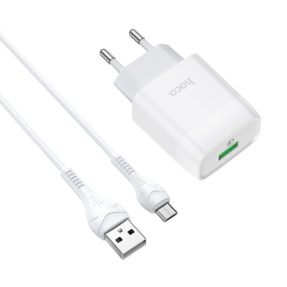    Hoco C72Q USB QC +  USB to MicroUSB white