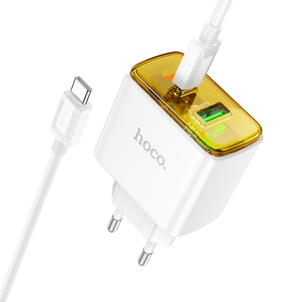    Hoco CS42A USB/ Type-C PD 30W QC white +  Type-C to Type-C