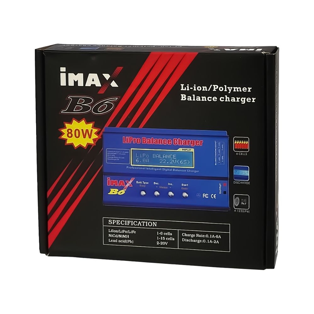   iMAX B6  ,   Li-Ion, Li-Pol, Li-Fe, NiCd  NiMH (80W)