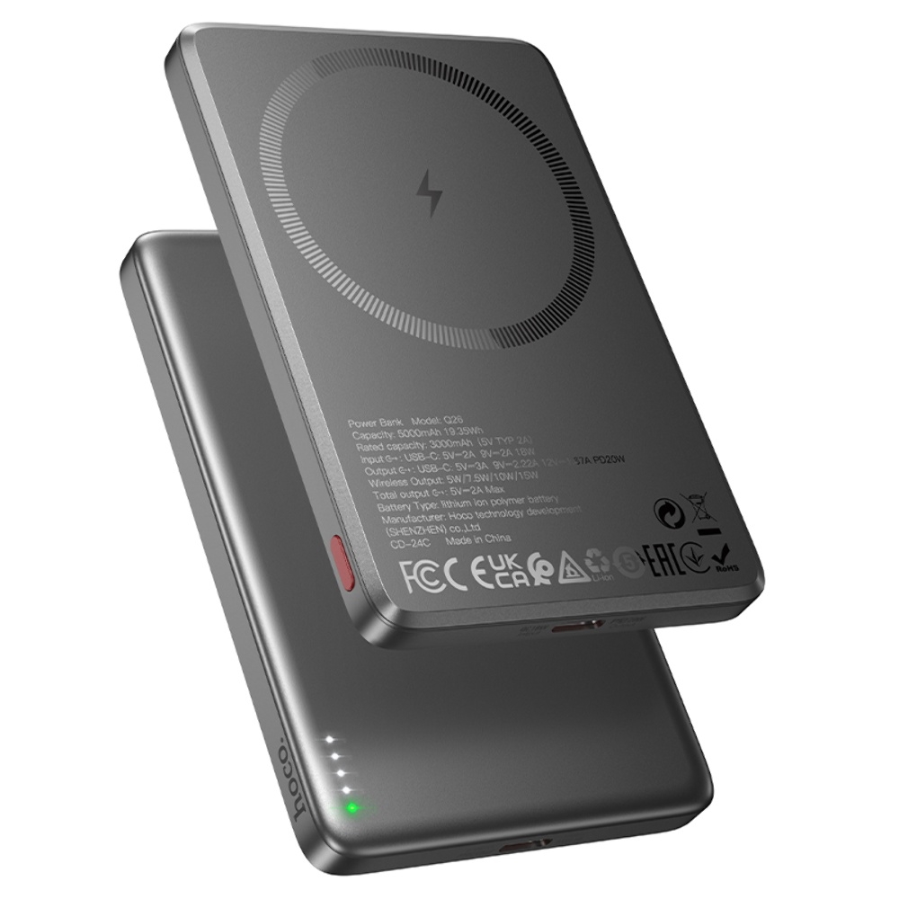 Power bank Hoco Q26 5000mAh PD 20W      metal gray