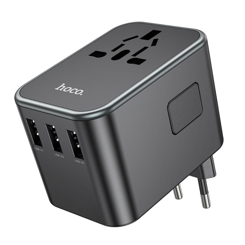    Hoco AC19 3 USB/ 2 Type-C PD 35W black