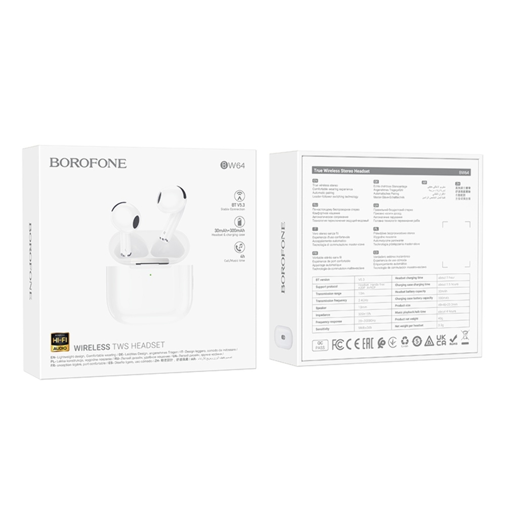  TWS  Borofone BW64  white