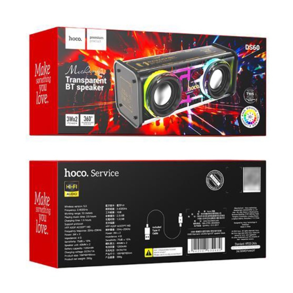  Bluetooth  Hoco DS60  LED  black