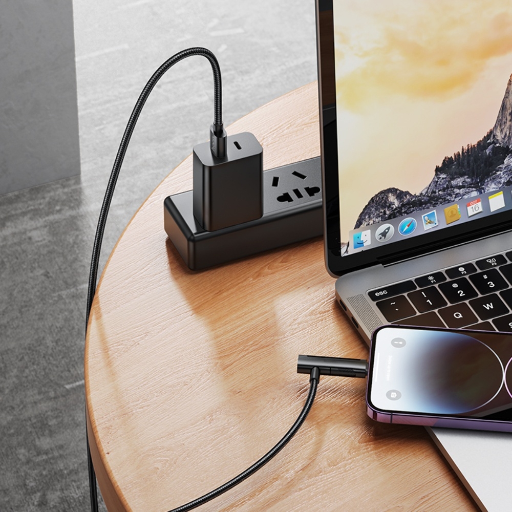  Hoco U135 21 USB to Lightning/ Type-C 1.2m black
