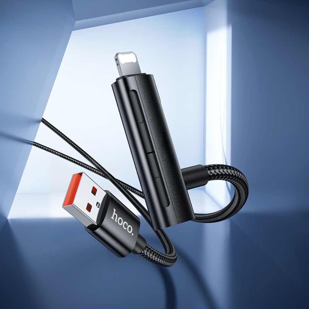 Hoco U135 21 USB to Lightning/ Type-C 1.2m black