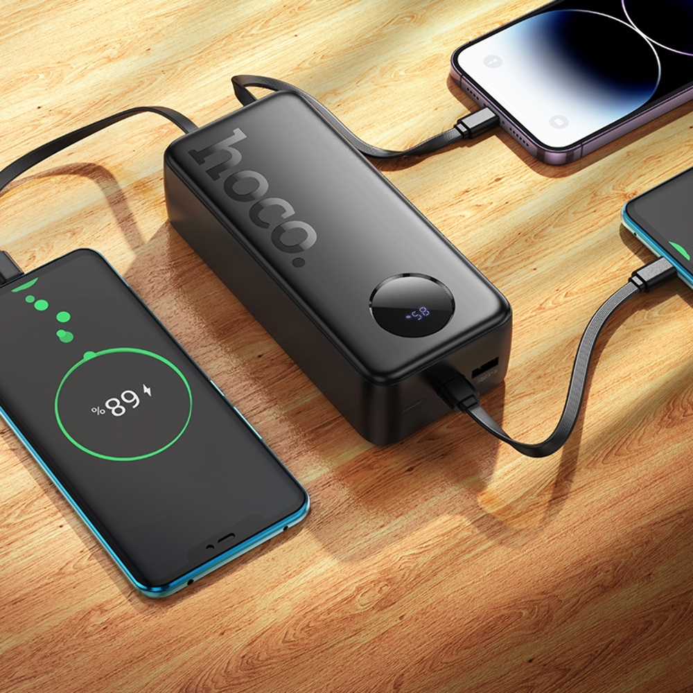 Power bank Hoco J132B 30000mAh 22.5W+ PD 20W +  31 Type-C/ Lightning/ MicroUSB black