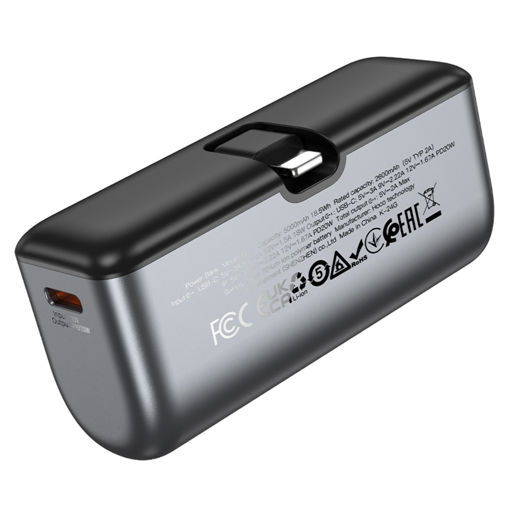 Power bank Hoco Q31 5000mAh PD 20W +  Lightning black