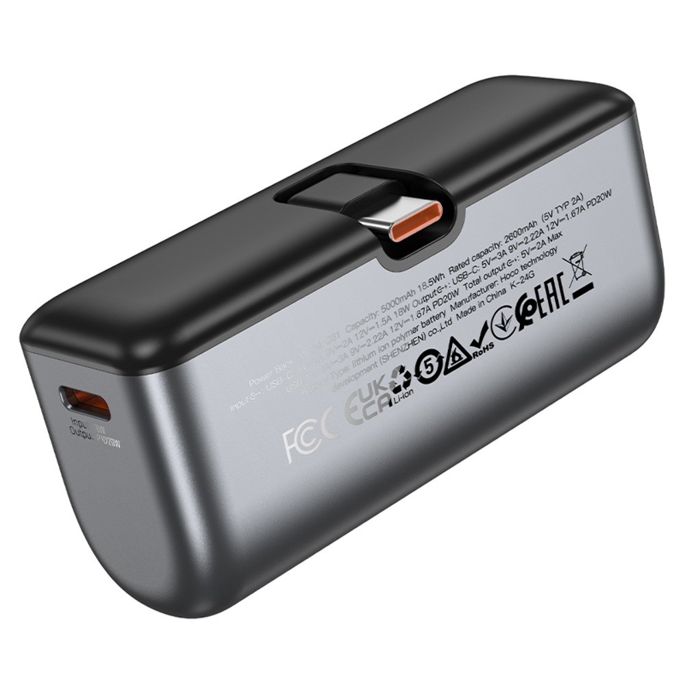 Power bank Hoco Q31 5000mAh PD 20W +  Type-C black