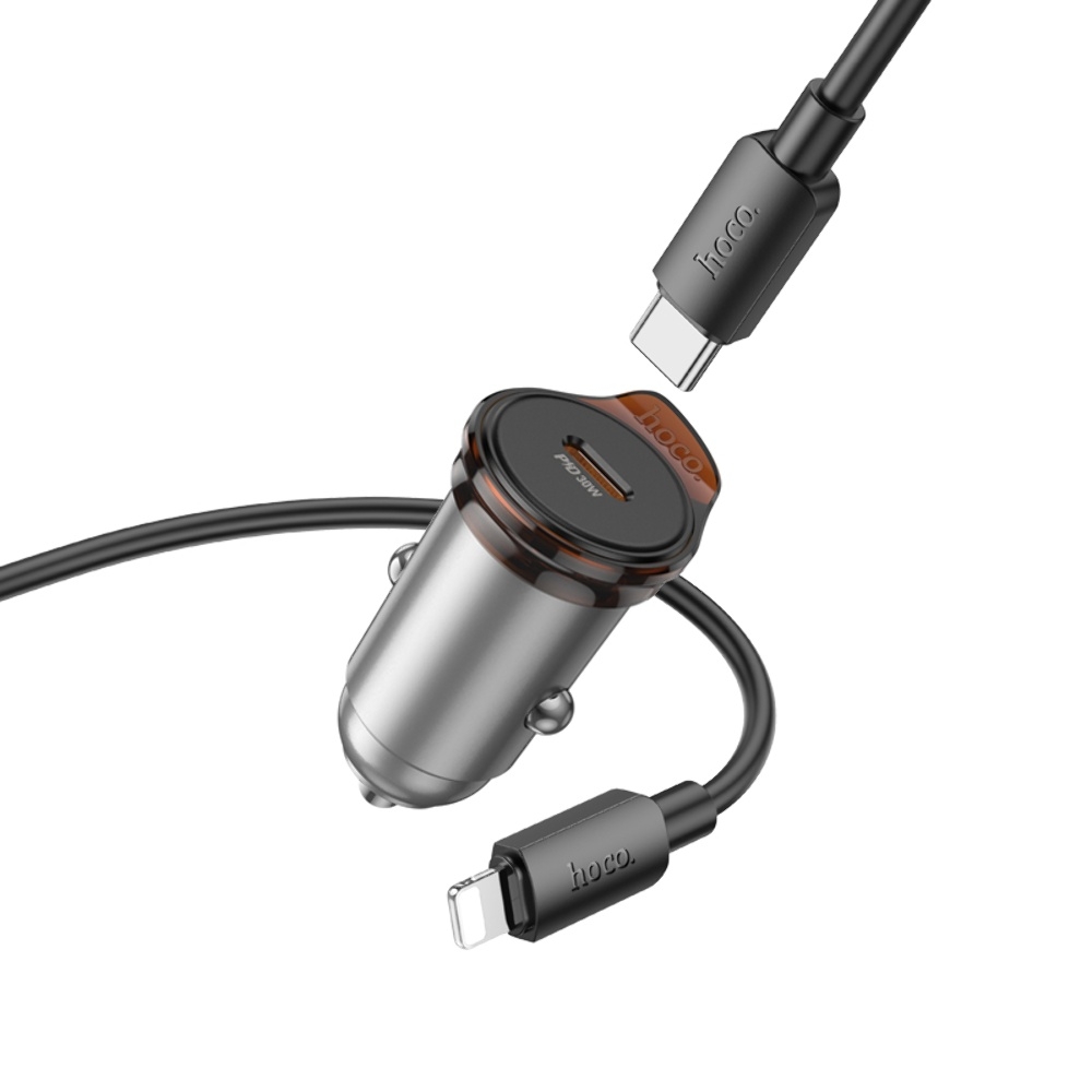    Hoco NZ16 Type-C PD 30W metal grey +  Type-C to Lightning