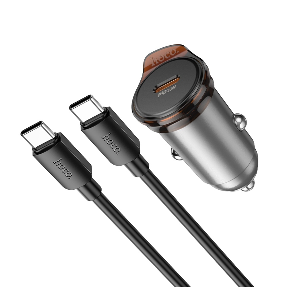    Hoco NZ16 Type-C PD 30W metal grey +  Type-C to Type-C